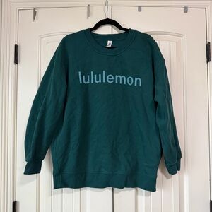lululemon athletica Crewneck Sweatshirt in Teal with Light Blue Logo